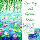 Wading With Water Lilies from Hoffman Fabrics